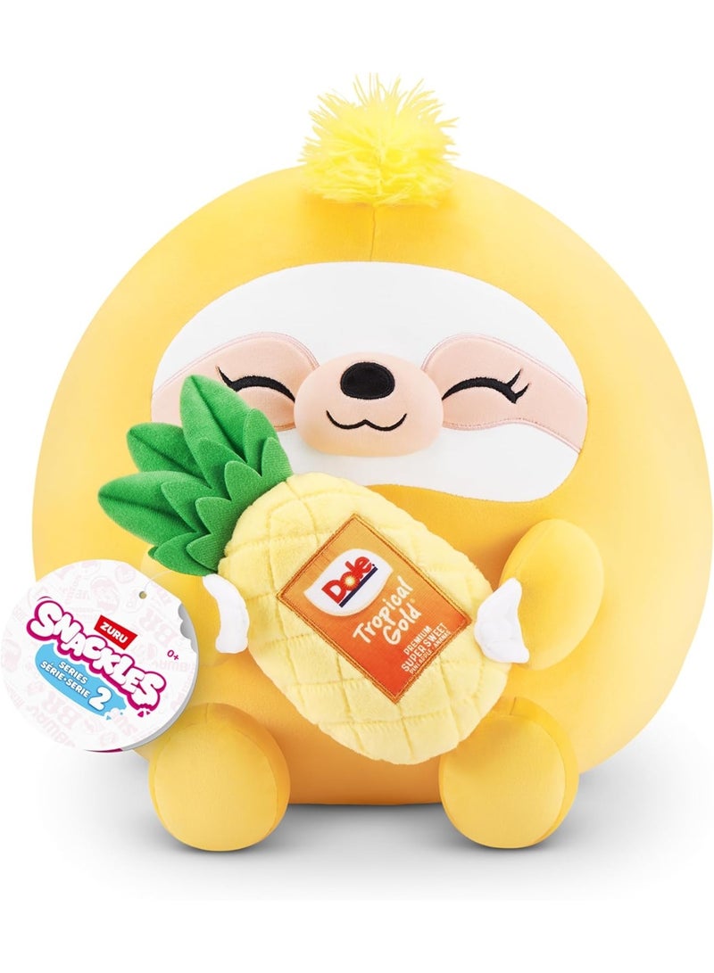 Snackles Series 2 Sloth & Dole 8 Inch Plush by ZURU, Ultra Soft Plush, Collectible Plush with Real Licensed Brands, Stuffed Animal, Giftable
